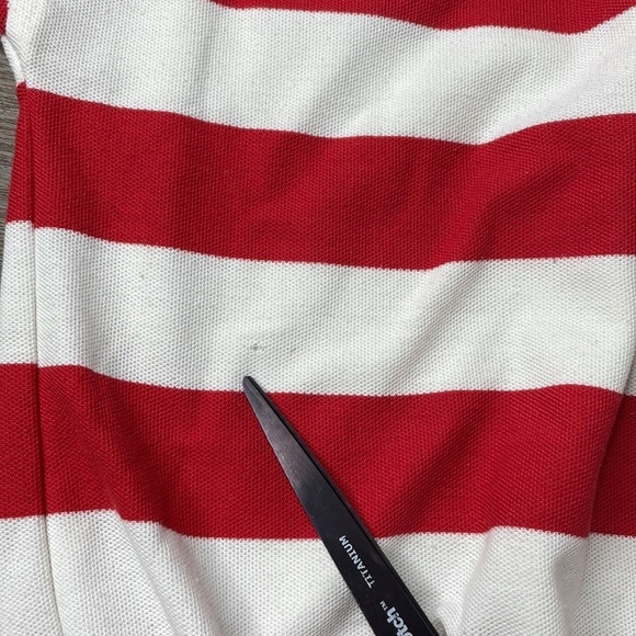 Vintage Winners Choice Red and White Striped Polo Shirt, size medium - Picture 7 of 8